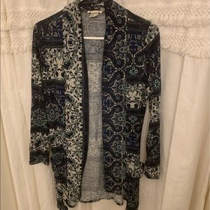 Long patterned cardigan